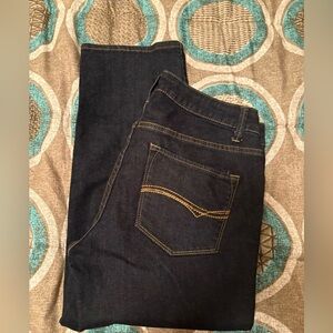 Sonoma Dark Navy Capri Jeans with Gold Stitching